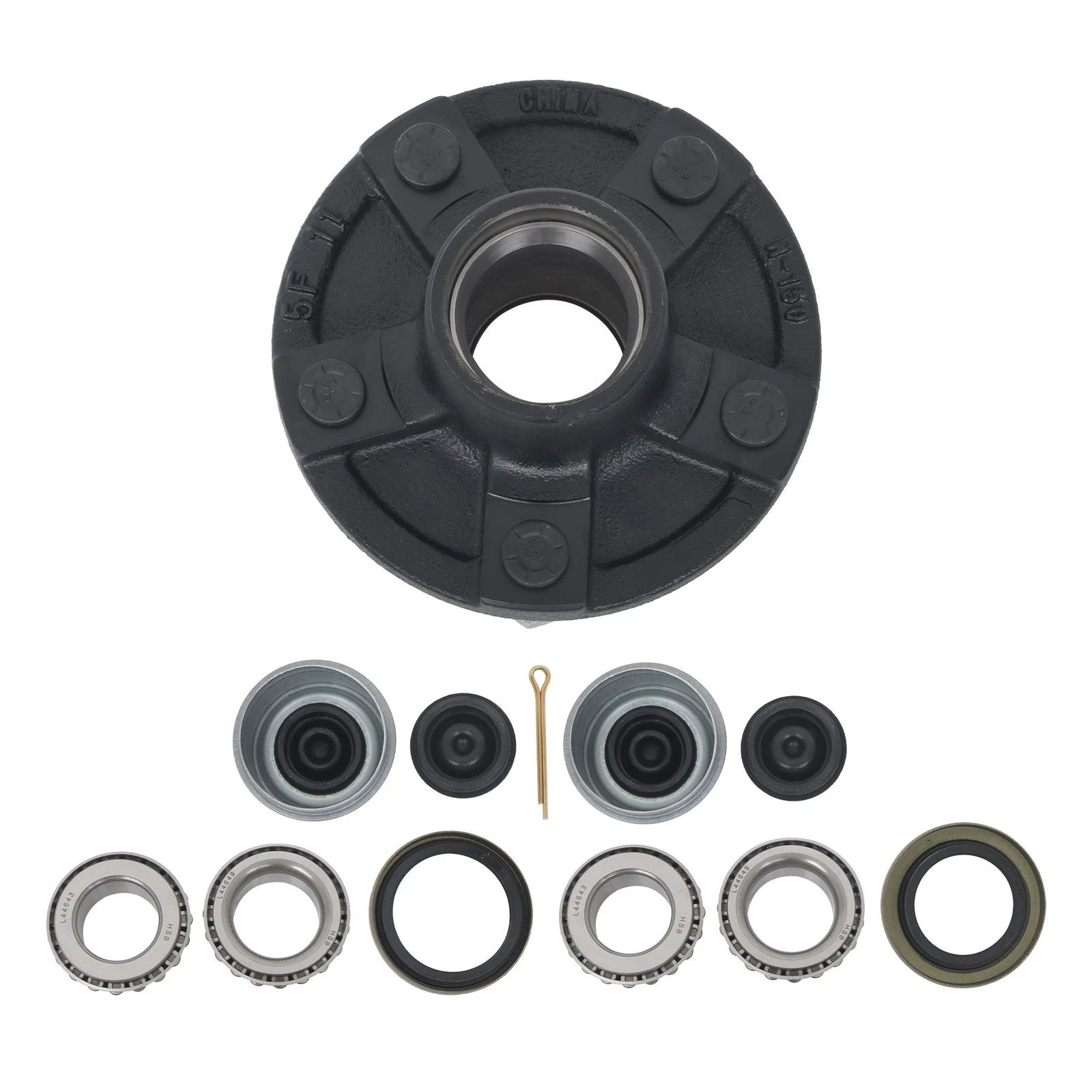 Set of 2 Trailer Hub Kits for 5 Lug Trailers (2000 lb)