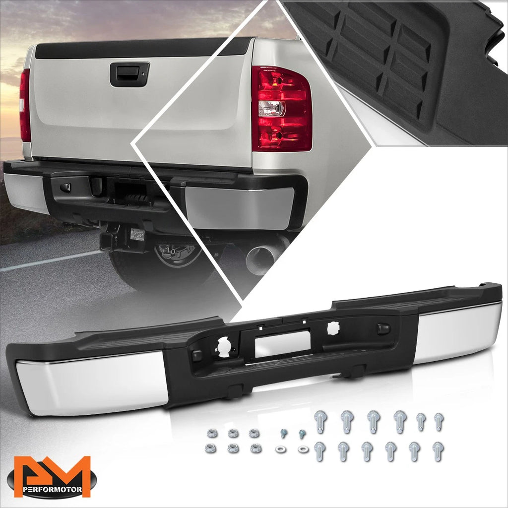 Rear Bumper for Silverado Sierra 2500/3500HD (2011–2014) w/o Sensor Hole, License Lamps