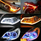 2X LED Switchback Headlight Tube DRL Light for Universal Vehicles