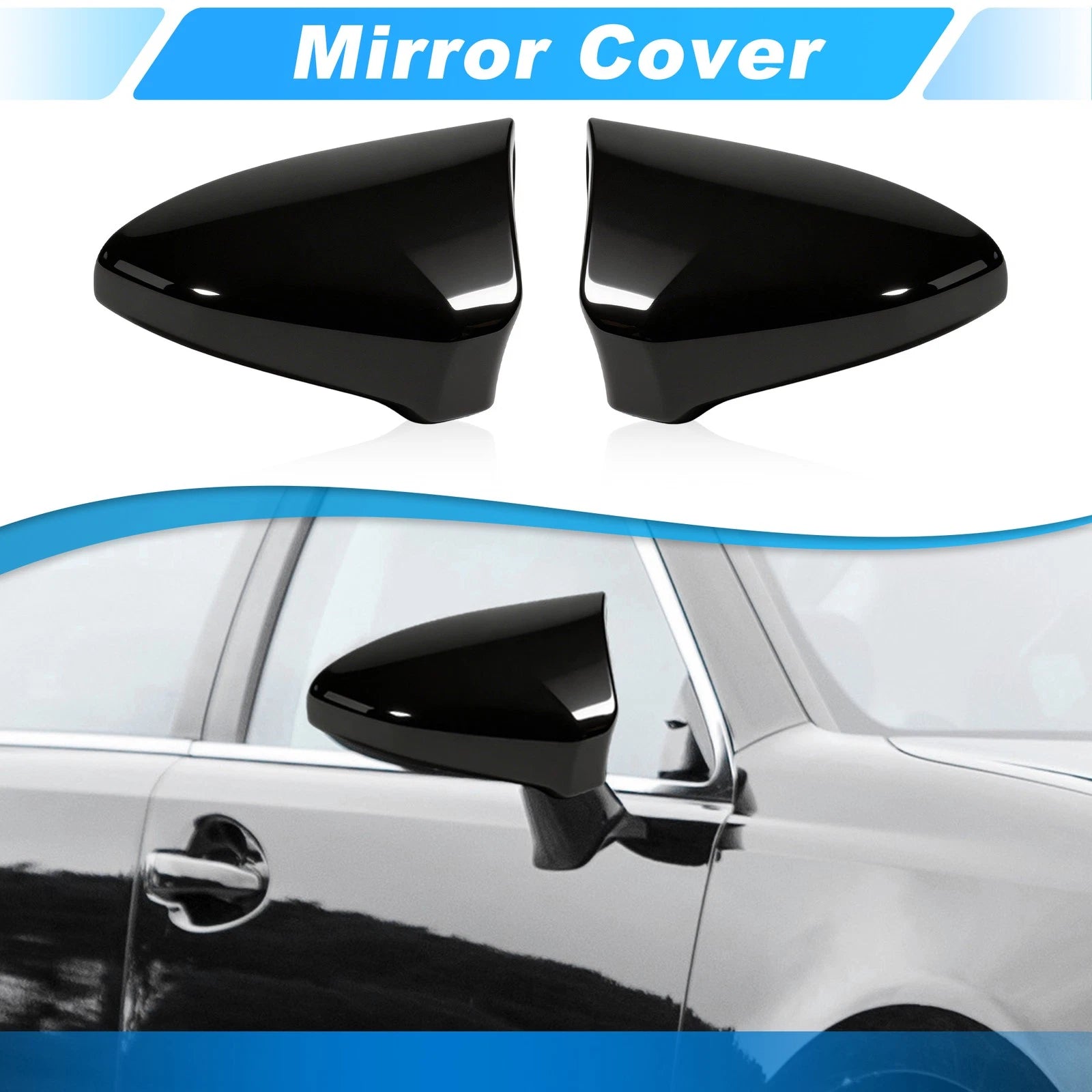 2Pcs Side Mirror Caps for Lexus IS GS LS ES RC F-Sport (2013–2020) Glossy Black