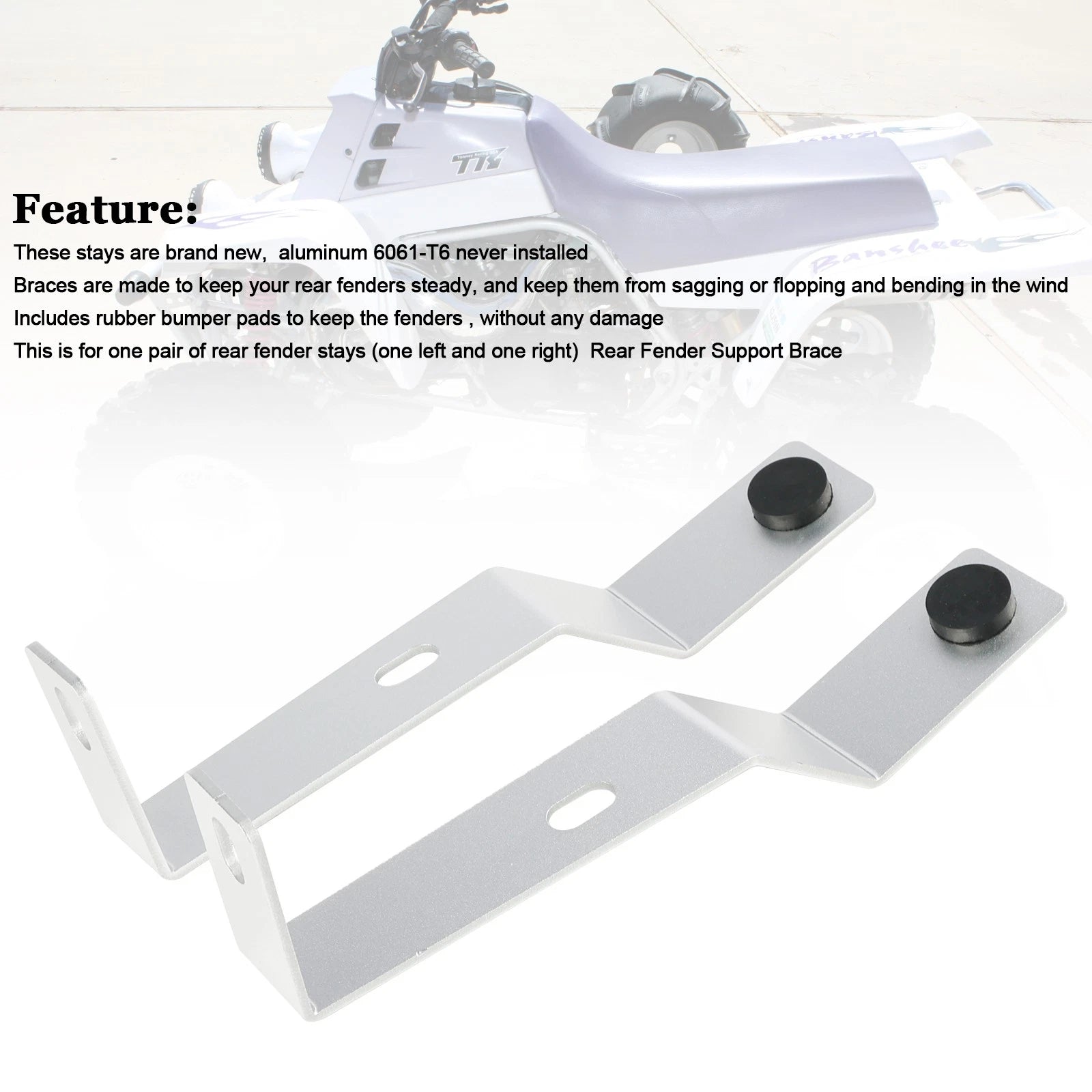 Billet Rear Fender Brace Brackets for Yamaha Banshee 350 (1987–2006)