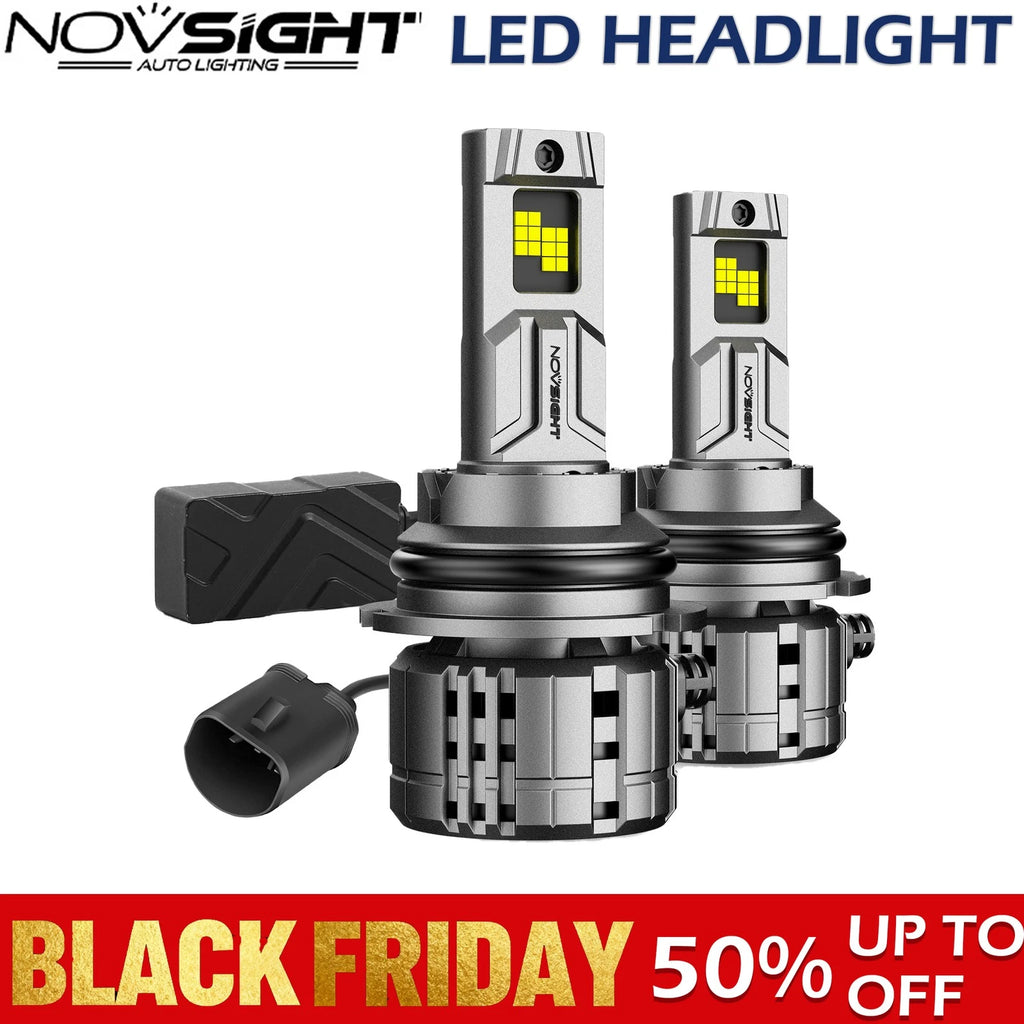 2X 9007 HB5 LED Headlight Bulbs Kit for NOVSIGHT (40000LM 6500K)