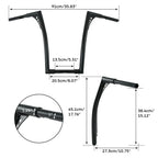 Black 18" Fat 1.25" Handlebar Hanger Bar for Harley Softail FXST