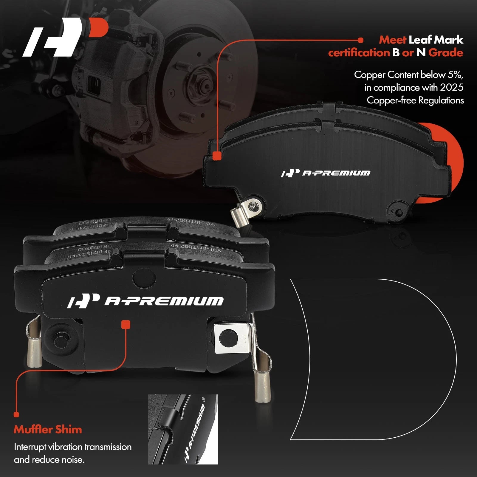 8x Ceramic Brake Pads for Honda CR-Z (2011-2015)