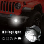 Pair 4 Inch LED Fog Lights for Jeep Grand Cherokee (2011–2013)