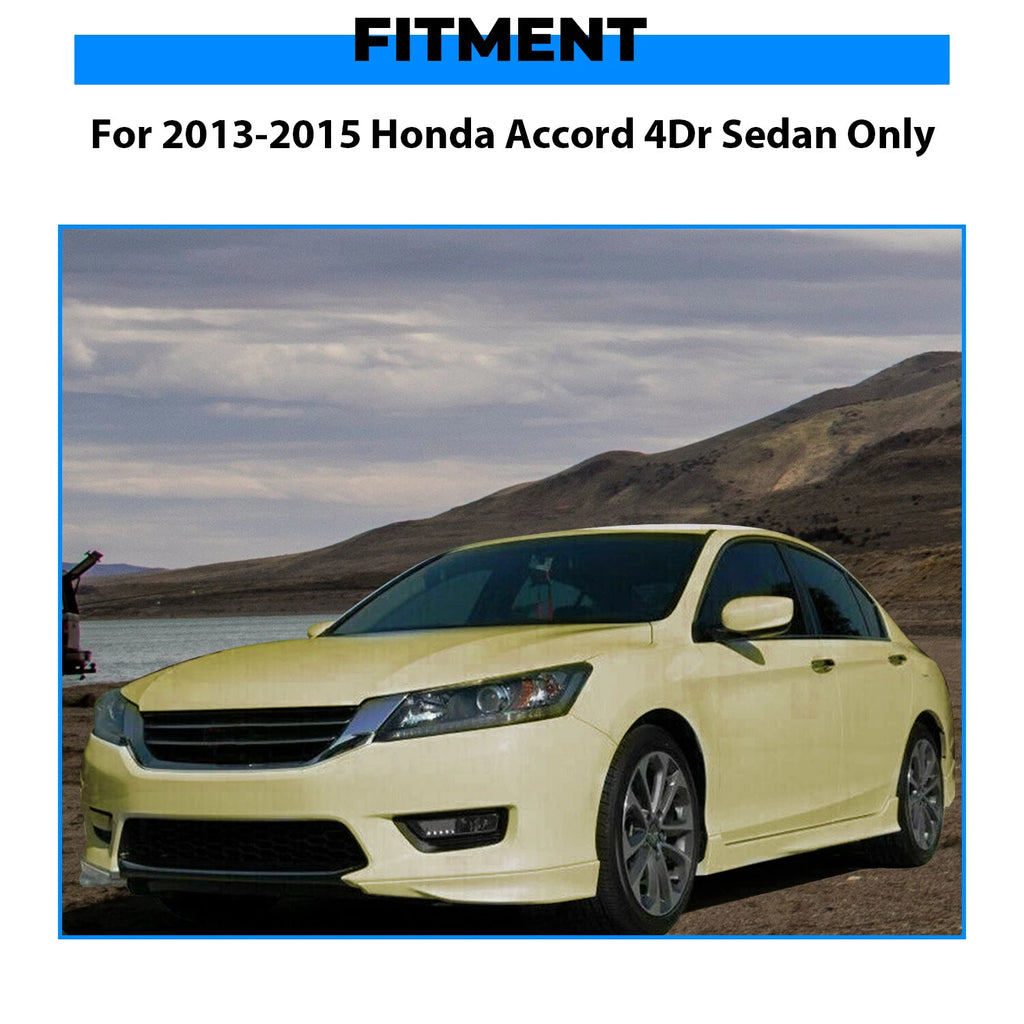 HFP Matte Black Front + Rear Bumper Spoiler Lip for Honda Accord (2013–2015)