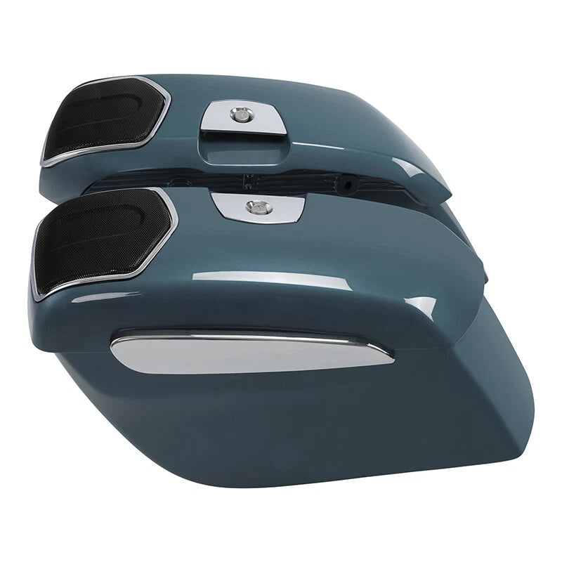 Hard Saddlebags for Indian Challenger Chieftain (2019–2023) Stealth Gray Azure