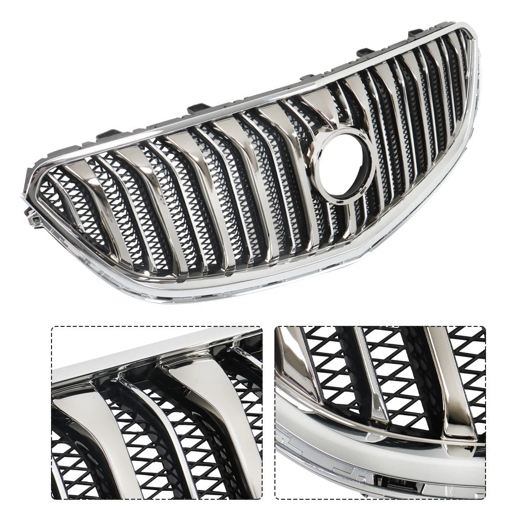 Front Upper Grille for Buick Enclave (2013-2017) Black Chrome