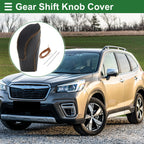 Gear Shift Knob Cover for Subaru Forester (2018–2023) Black Brown Faux Leather