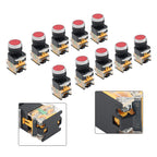 10pcs 22mm Momentary Red Push Button Switch 1NC 1NO DC 220V 10A