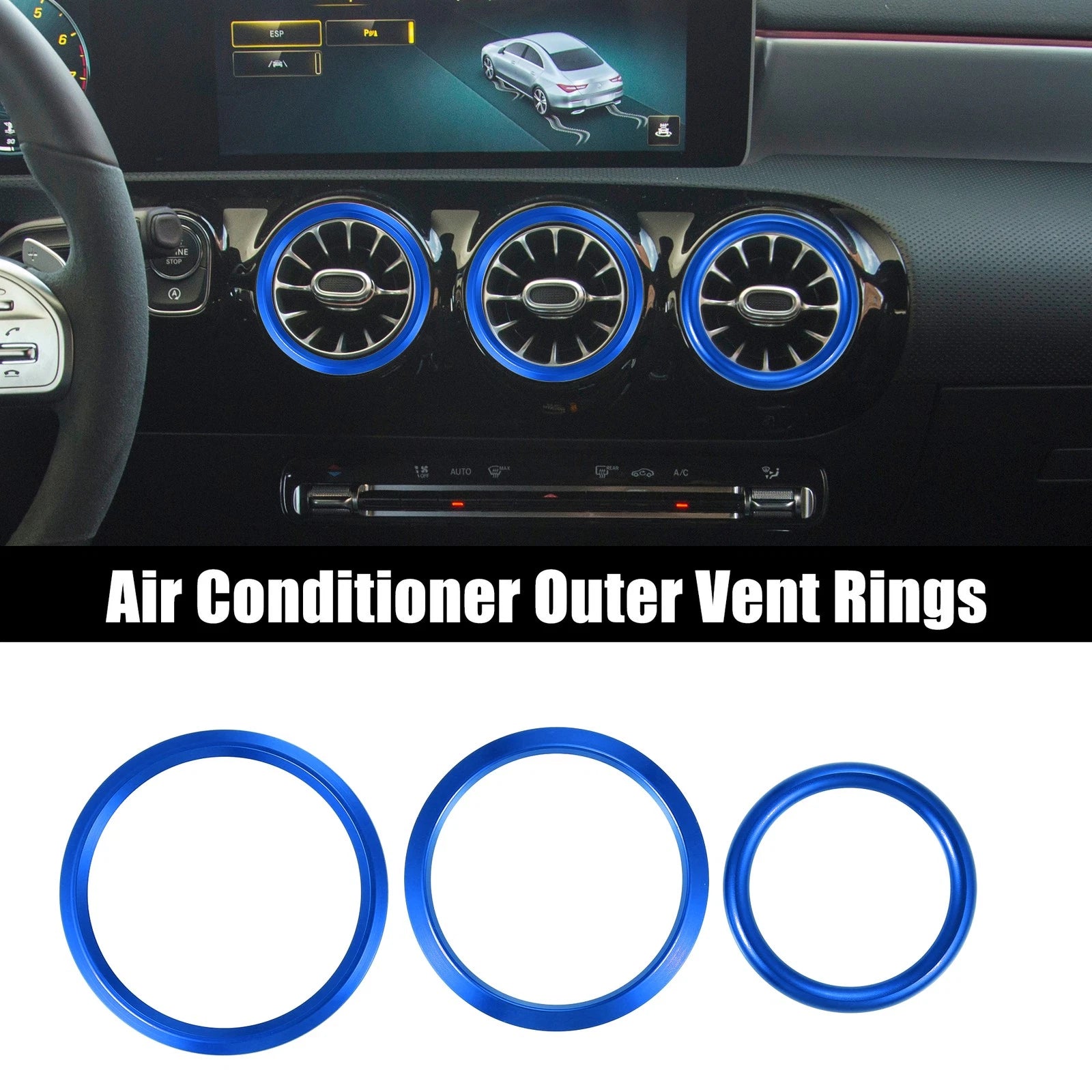 7 Pcs Air Conditioning Outer Vent Rings Covers for Mercedes Benz A-Class (2013–2020)