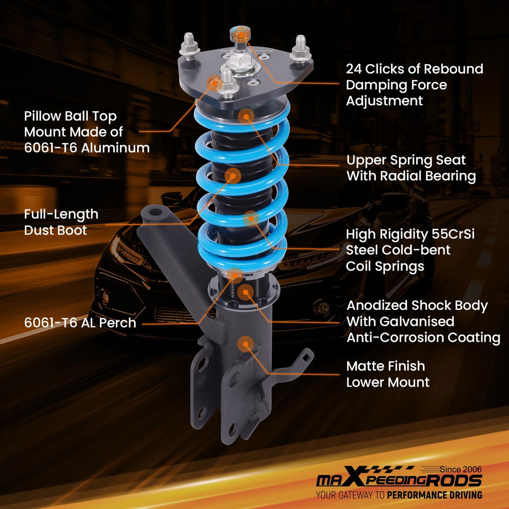 24 Way Damper Coilover Lowering Kit for Honda Civic Si EM2 (2001-2005)