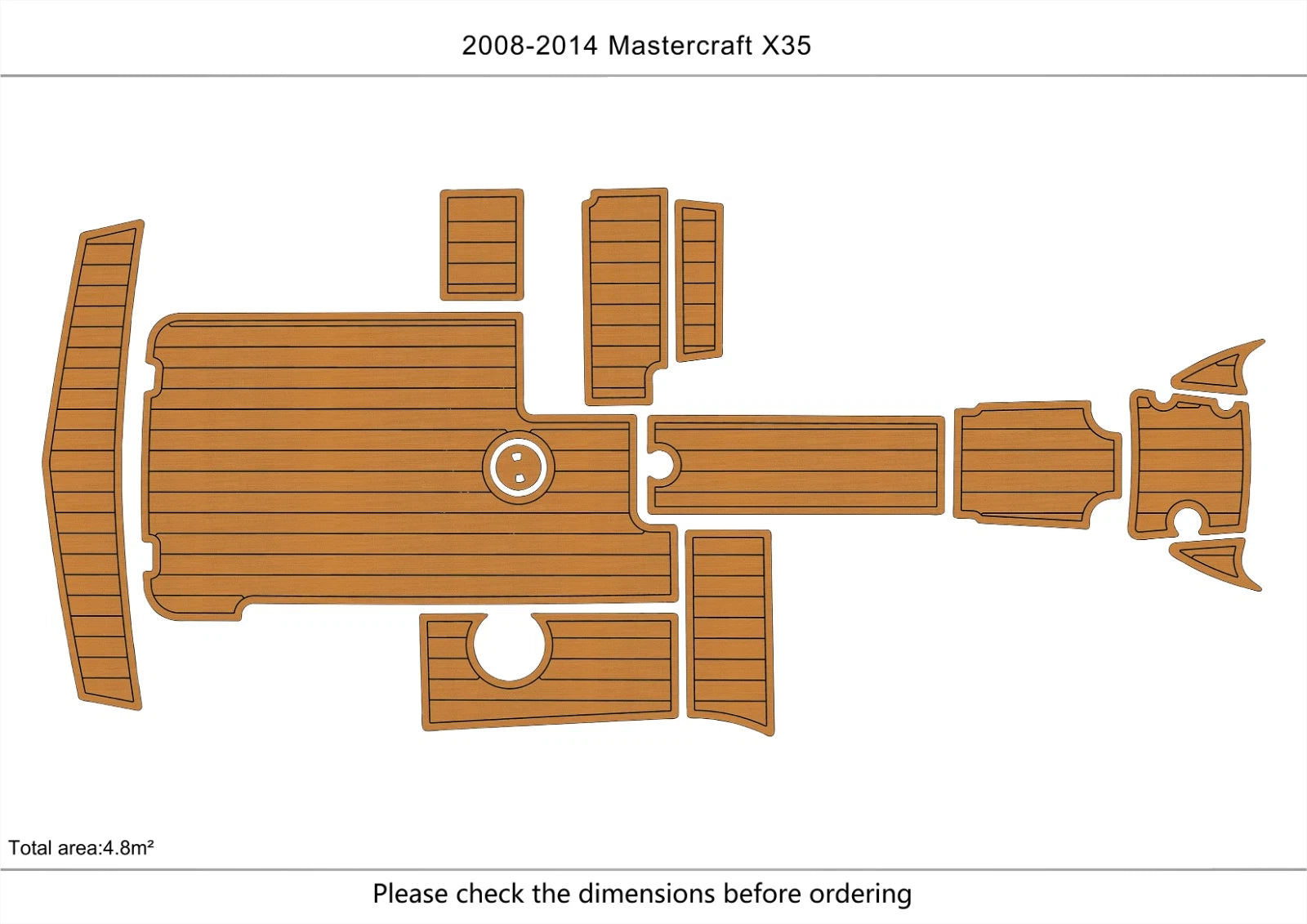 EVA Foam Teak Deck Flooring for Mastercraft X35 (2008–2014)
