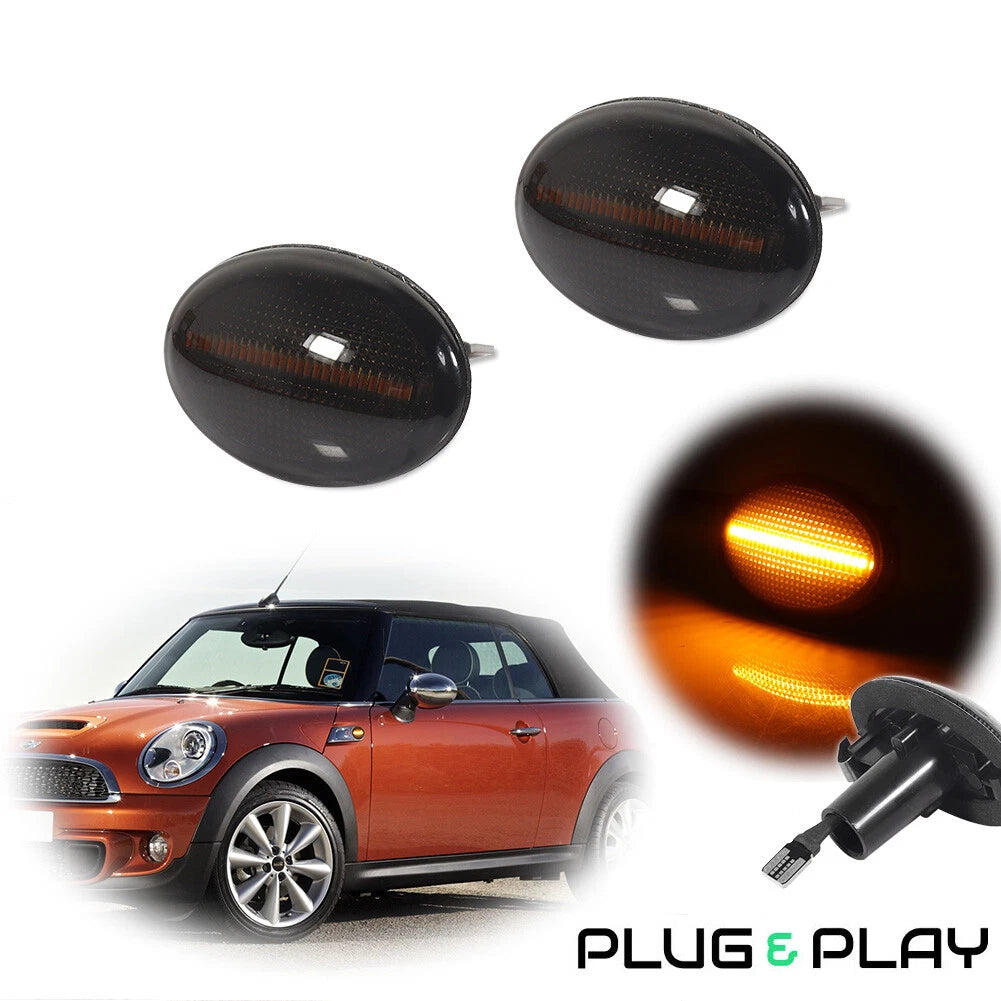 2X Smoke Amber LED Fender Side Marker Lamps for MINI Cooper (R55 R56 R57 R58 R59)