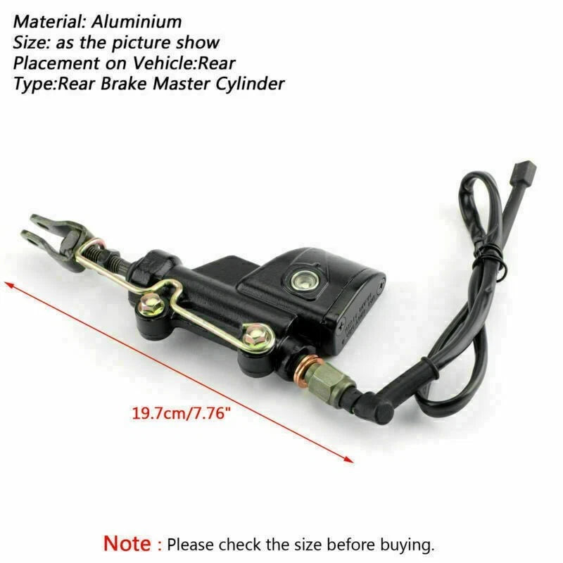 1x Black Rear Brake Master Cylinder for Apulia APR125-2 APR125-2F APR150-2 (Fits 2010–2020)