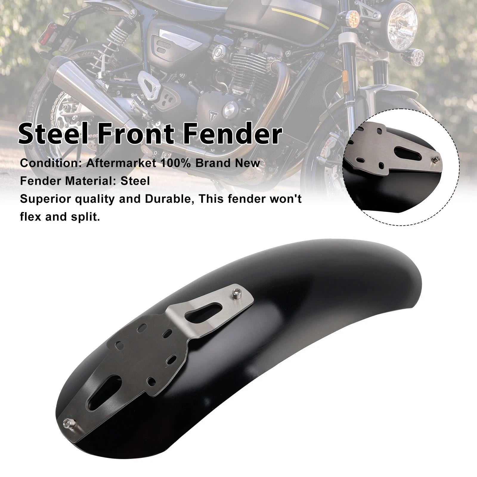 Steel Front Fender Mudguard for Scrambler 1200X 1200XC 1200XE (2019–2025) Black