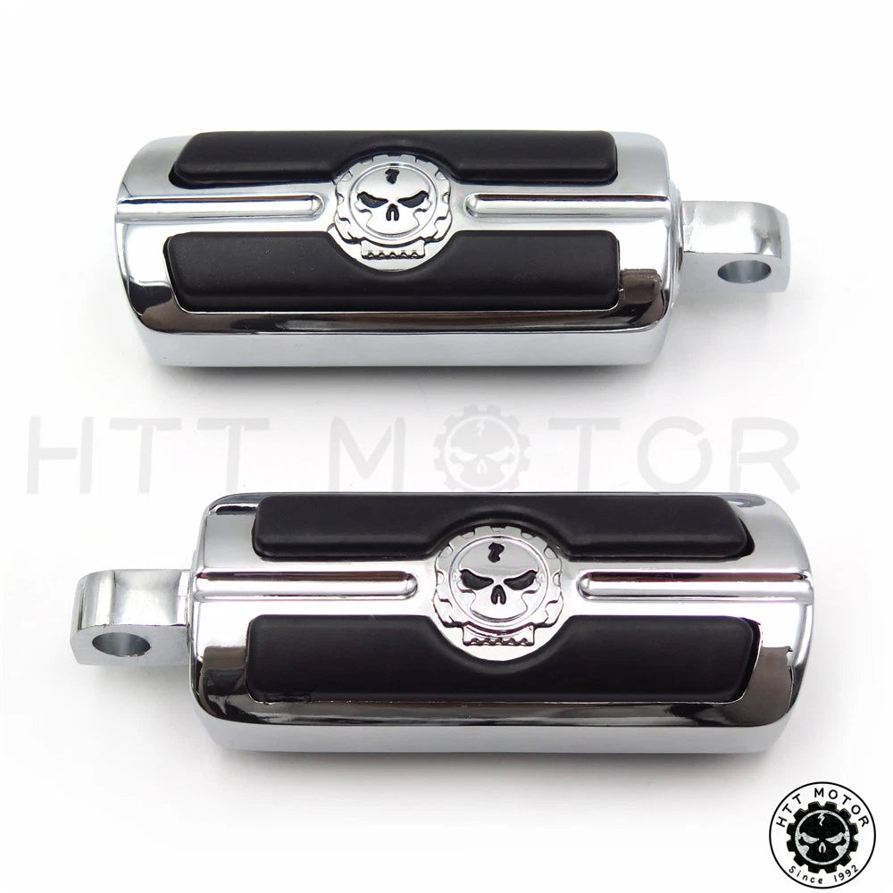 Chrome Skull Foot Pegs for Harley Davidson Softail Dyna Glide Sportster