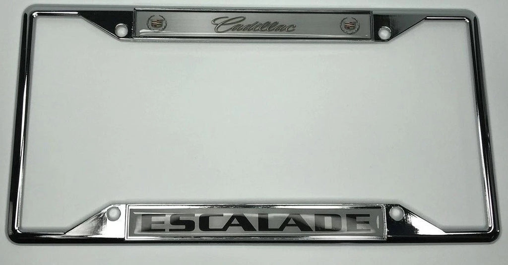 Chrome Metal License Plate Frame with Emblem for Cadillac Escalade (2002–2020)