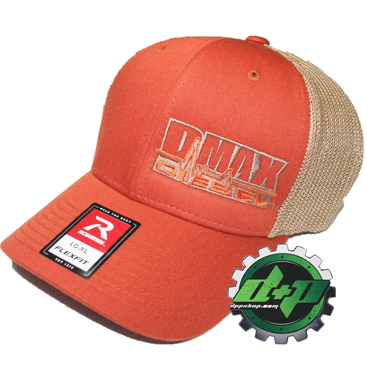Flexfit Hat for Duramax Diesel DMAX Truck (L/XL, Burnt Orange, Mesh Back)