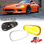 Clear Front Switchback LED DRL Corner Signal Lights for Mitsubishi 3000GT (1994–1998)