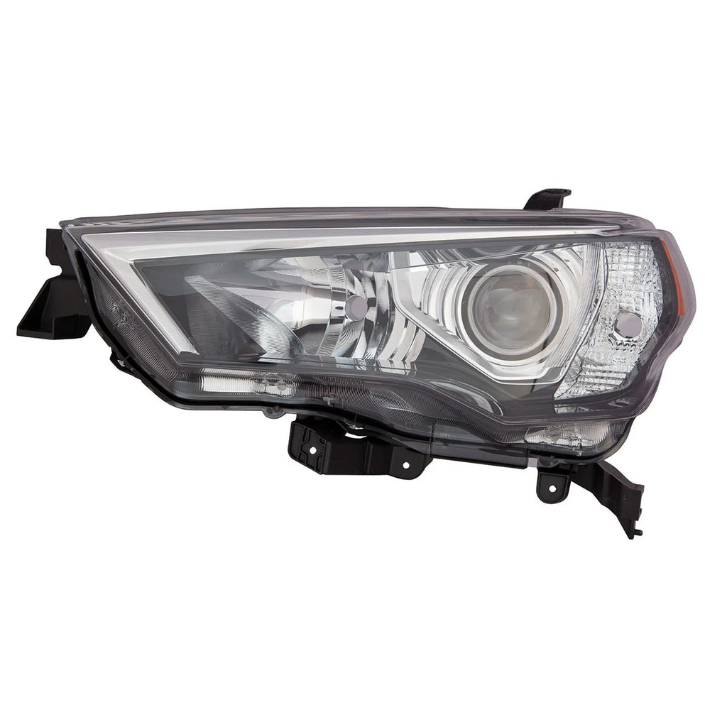 Replacement Driver Side Headlight Lens/Housing w/Black Bezel w/Chrome Trim