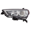 Replacement Driver Side Headlight Lens/Housing w/Black Bezel w/Chrome Trim