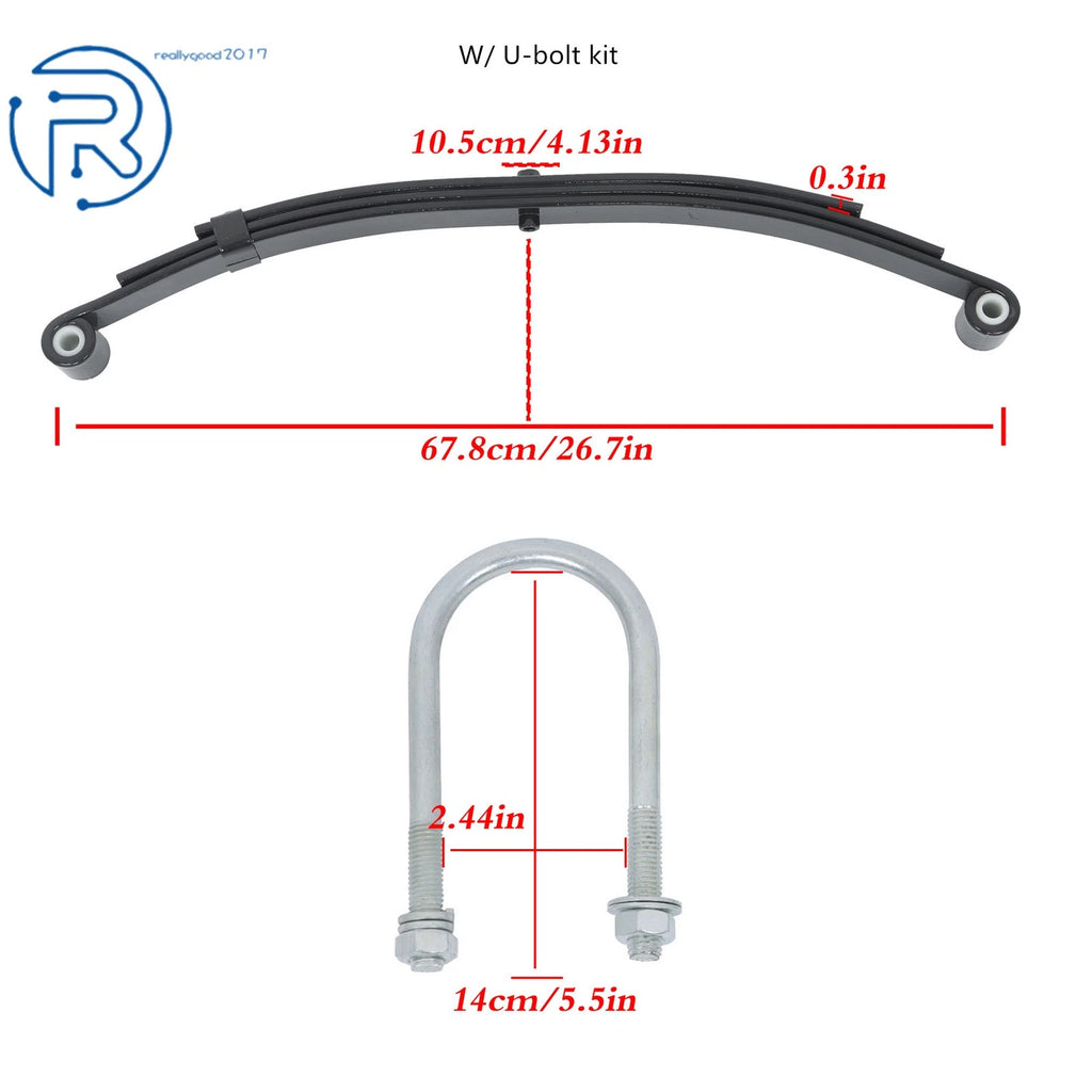 3 Leaf Spring for 4000lb Single Trailer Axle Suspension Kit