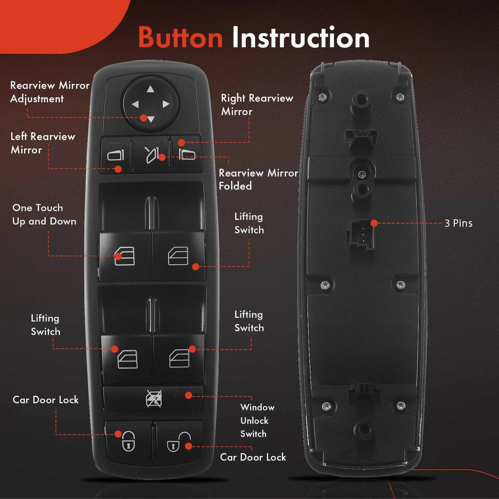 Power Window Switch for Mercedes-Benz A160 (2004-2005)