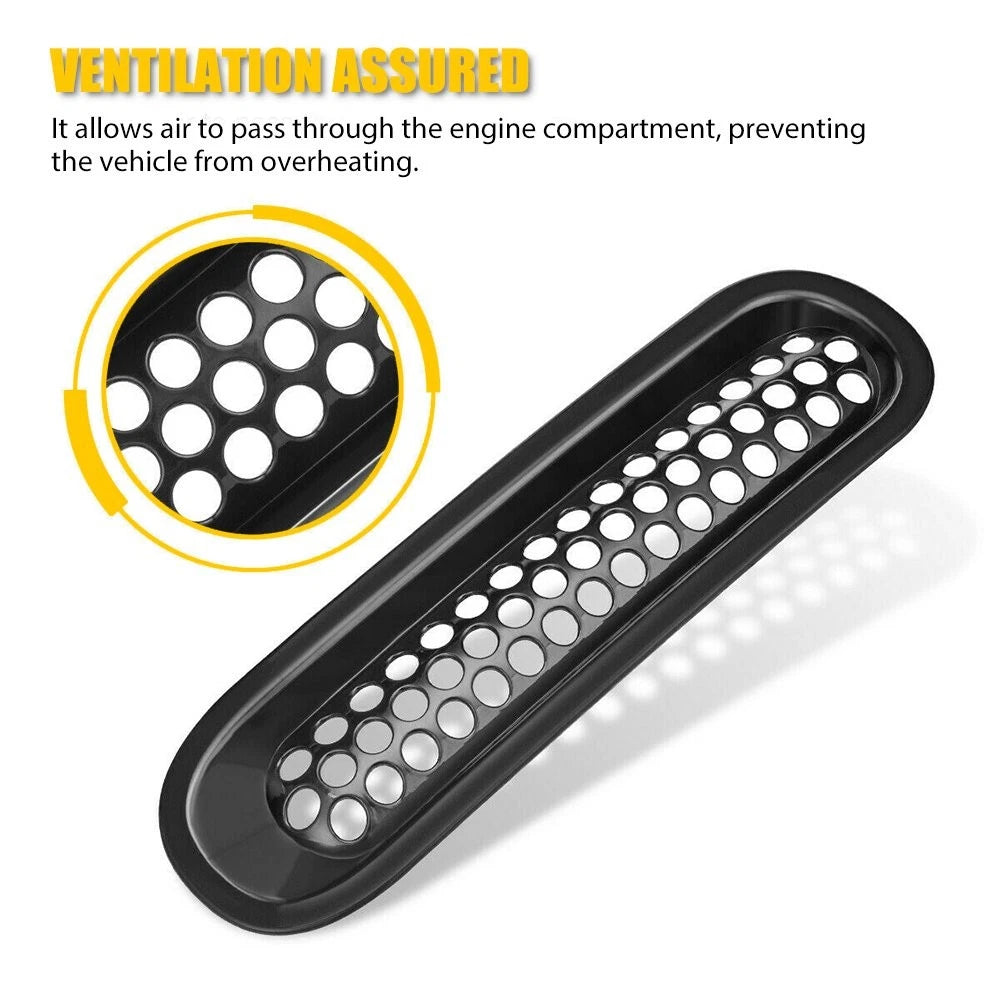 7Pc Matte Black Insert Mesh Grille Trim for Jeep Wrangler JK (2007–2018)