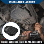 Engine Transmission Oil Pan for Nissan Rogue X-Trail (2014–2020) 11110JG31A, Anti Rust Black