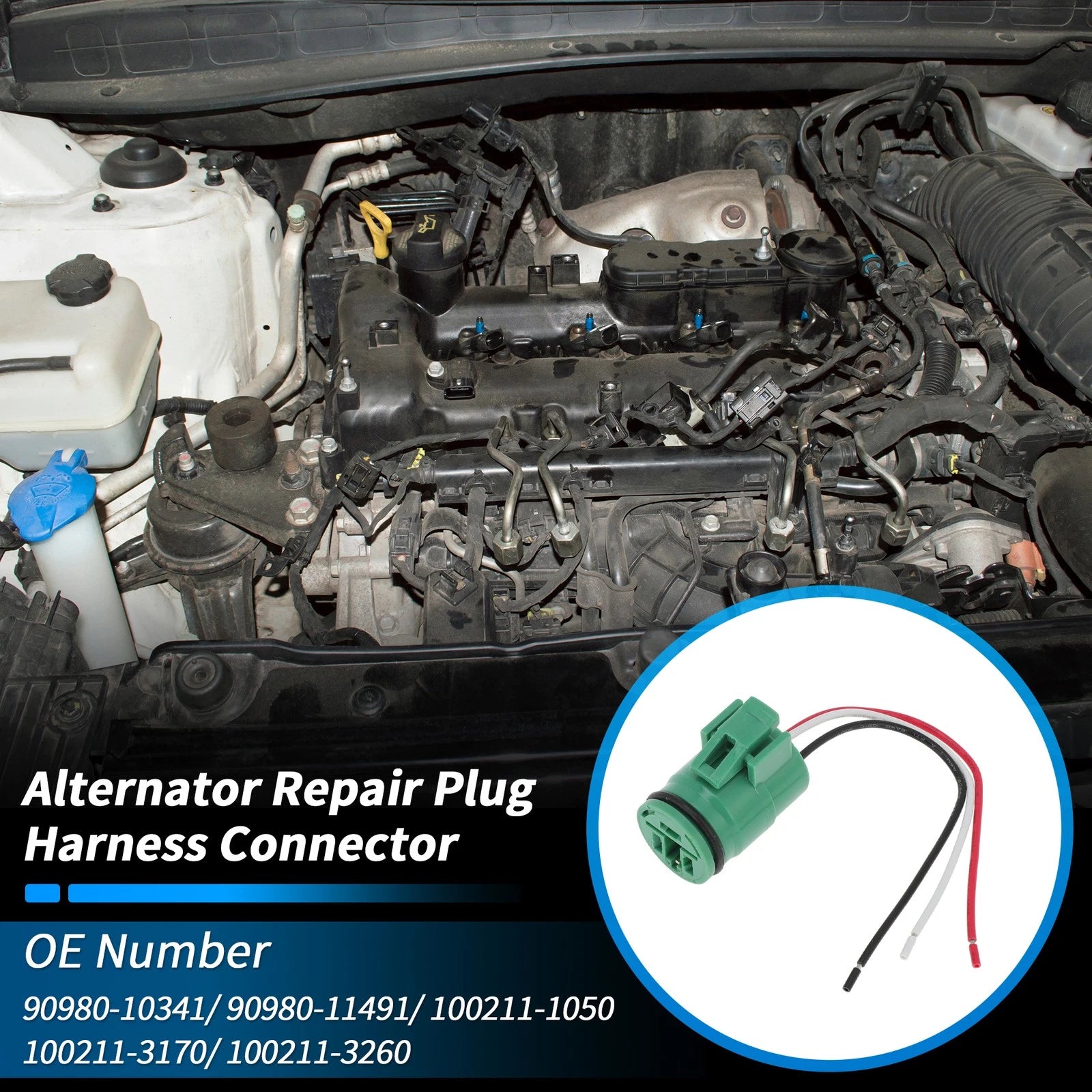 2Pcs Alternator Repair Plug Harness Connector for Toyota Honda 