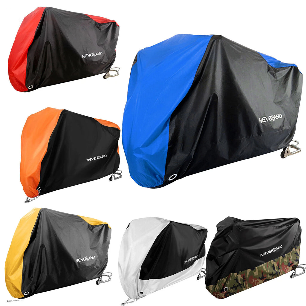 Motorcycle Cover for M~XXXXL (Waterproof, Snow, Sun, UV, Dust Protection)