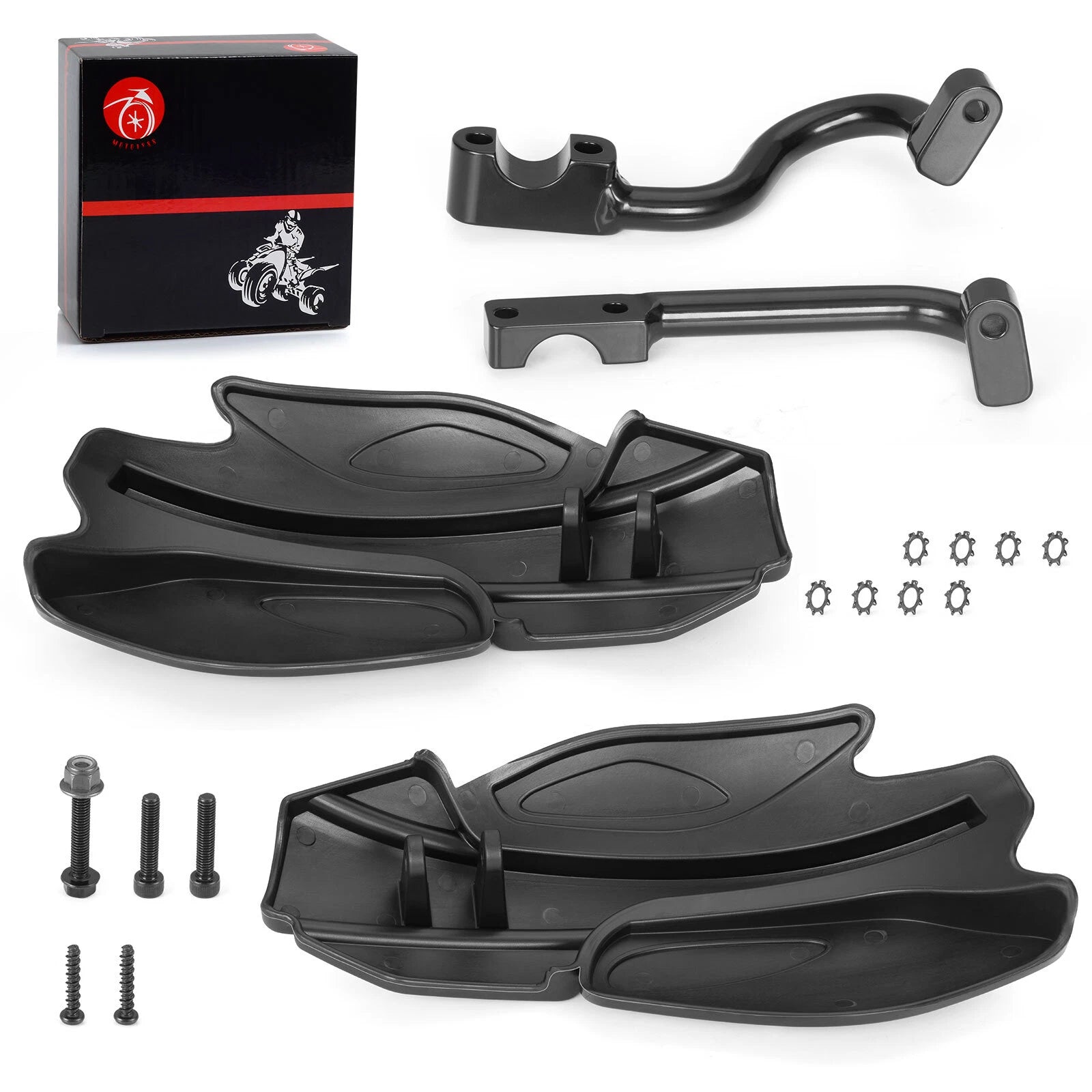 2 Hand Guards & Bracket Mount Kit for Polaris Sportsman 400 450 570 800 850 1000