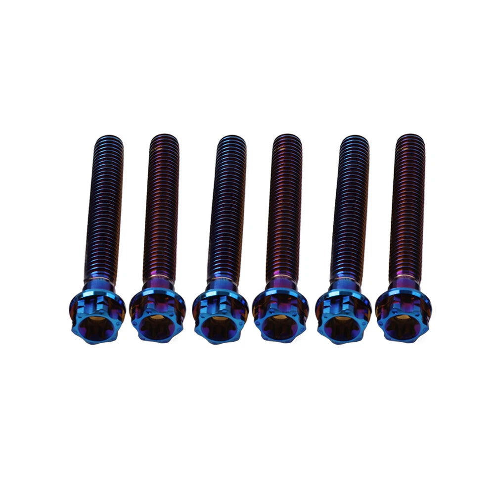 6X M10x55mm Titanium Torx Head Flange Bolts for Motorcycle Bike