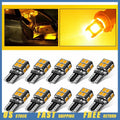 10X T10 LED Amber Bulb for Marker Dome Side License Map Plate Light