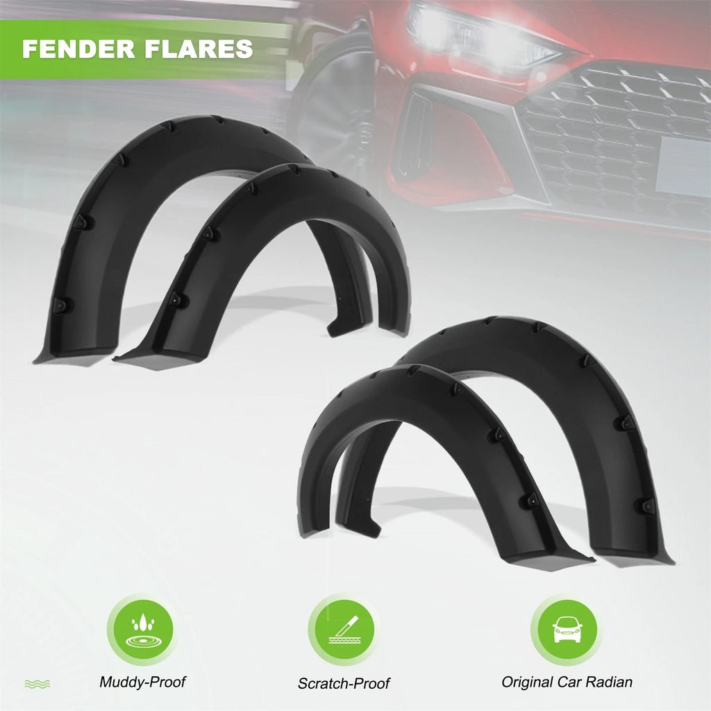 Set of 4 Pocket Rivet Bol Style Fender Flares for Ford F150 (2004–2008)