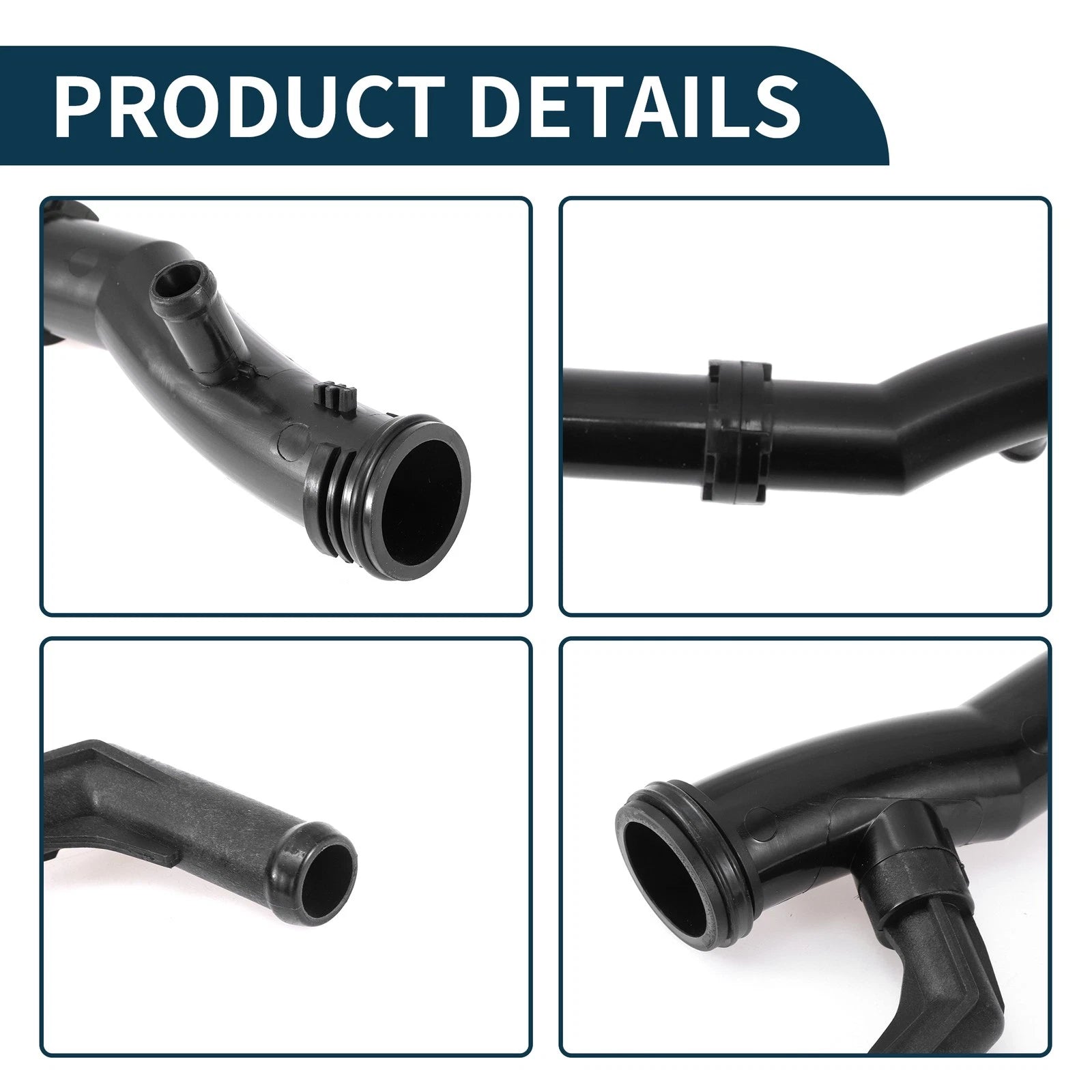 Radiator Hose Coolant Pipe for Volkswagen Jetta (2011–2014) 1 Pcs Black Plastic