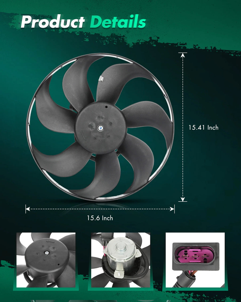 AC Radiator Electric Cooling Fan for VW Golf (1999–2006) Audi TT (2000–2002)