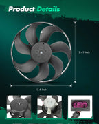 AC Radiator Electric Cooling Fan for VW Golf (1999–2006) Audi TT (2000–2002)