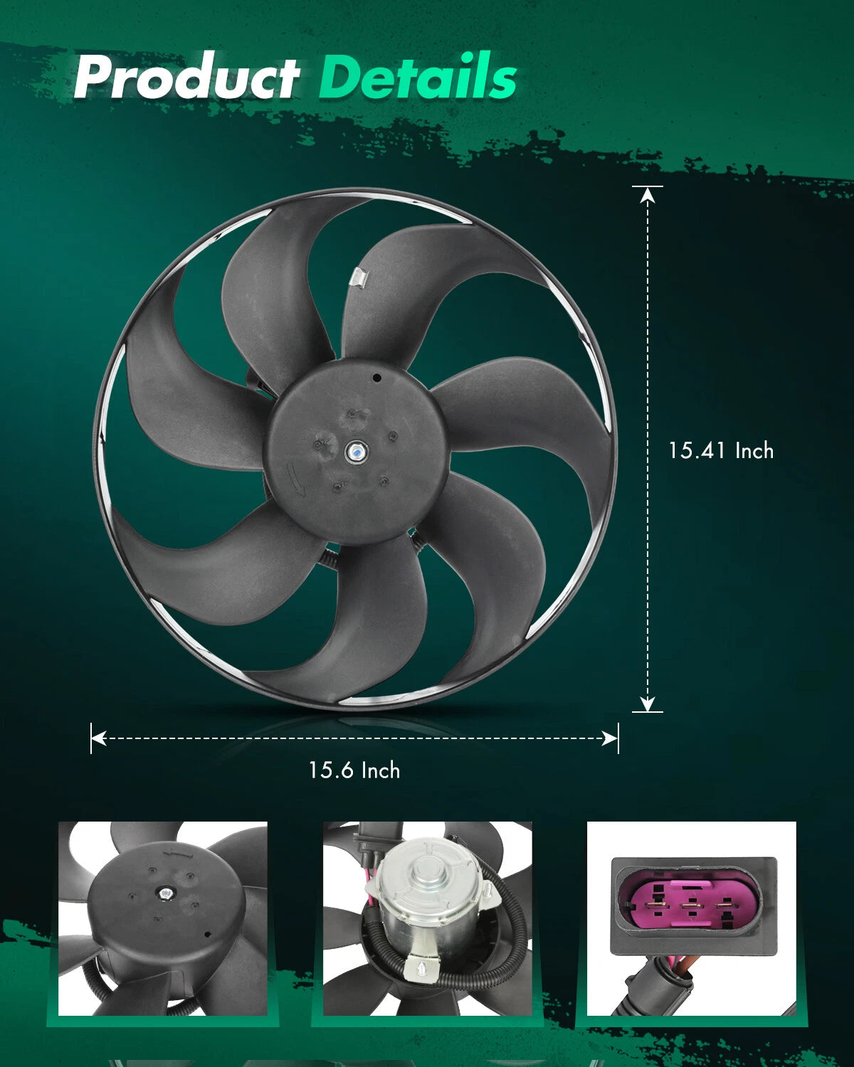 AC Radiator Electric Cooling Fan for VW Golf (1999–2006) Audi TT (2000–2002)
