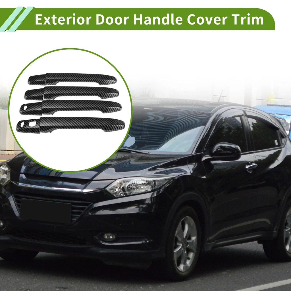 Exterior Door Handle Cover Trim for Honda HR-V (2016–2020) Carbon Fiber Black