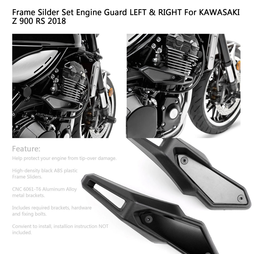 Motor 900 Slider Frame Protection for Kawasaki Z900RS (2018) - Left & Right Black