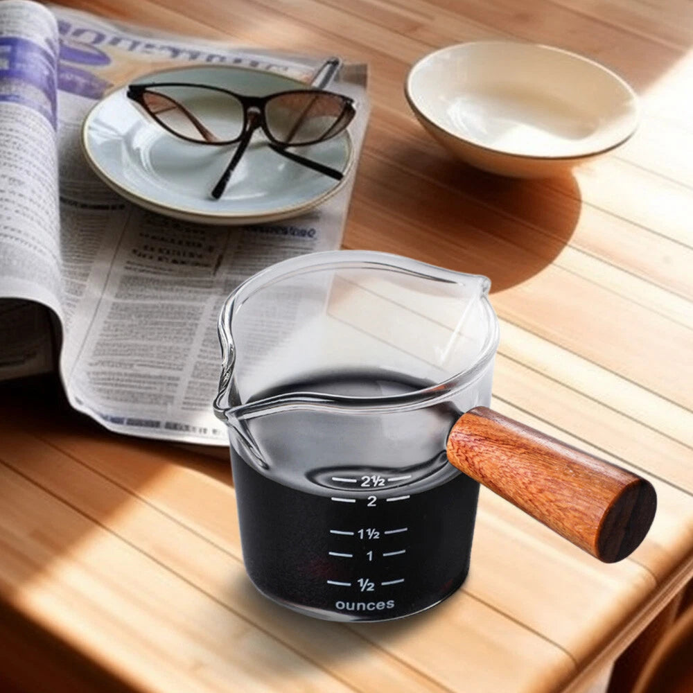 Double Spout Measure Milk Cup for Espresso Shot (75ML)