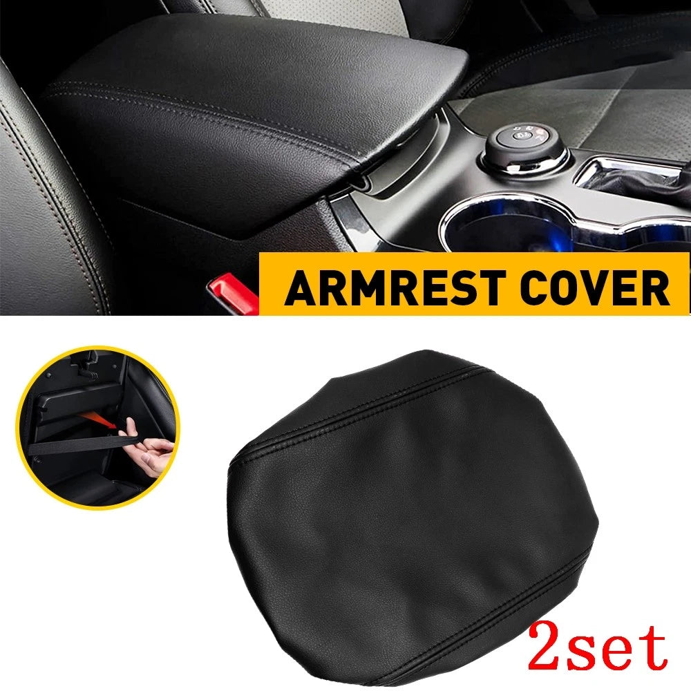 Set of 2 Leather Center Console Lid Armrest Pads for Ford Explorer (2011–2019)