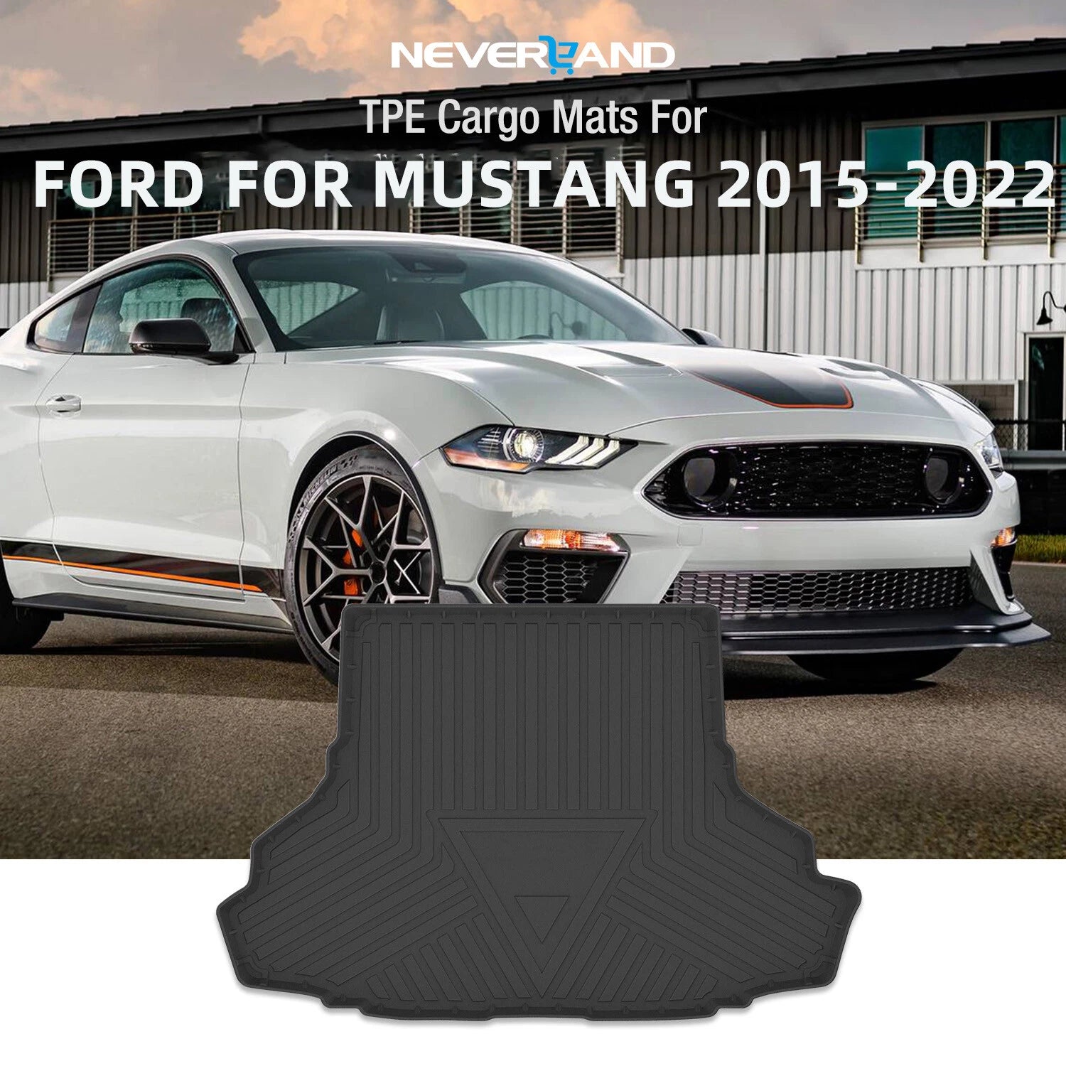 Anti-Slip Waterproof Trunk Mats for Ford Mustang (2015–2022)