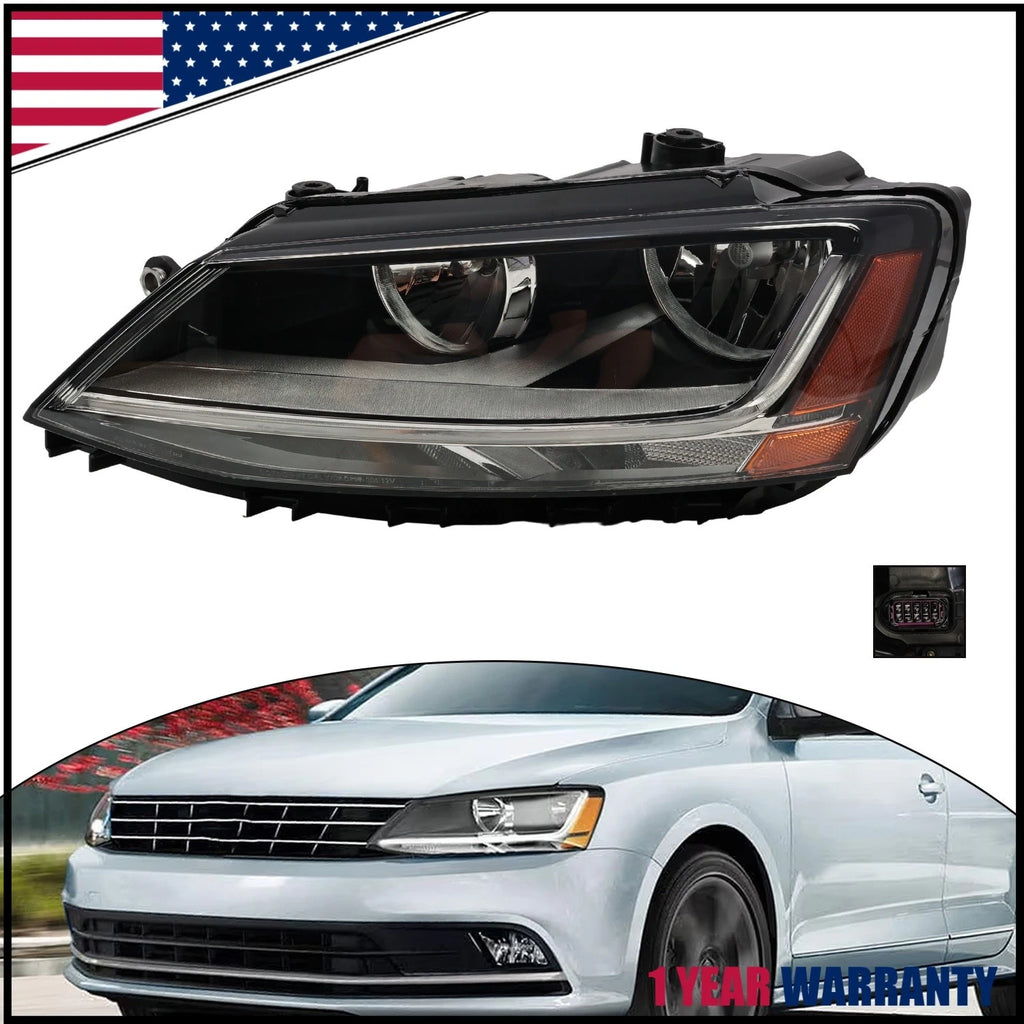 Driver Headlight for Volkswagen Jetta Sedan (2017–2018) w/LED DRL LH