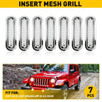 Set of 4 Chrome Front Grille Mesh Inserts for Jeep Wrangler JK (2007â2018)