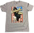 Caterpillar Equipment T-Shirt for Caterpillar (Gray, Eagle USA Flag, L)