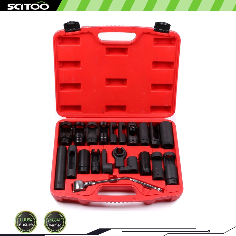 21PC Oxygen Sensor Socket Tool Set for Automotive Vacuum Switch Sending Off