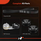 Set of 4 Serpentine Belt Drive Components for Ford F-250 Super Duty (2003–2007)